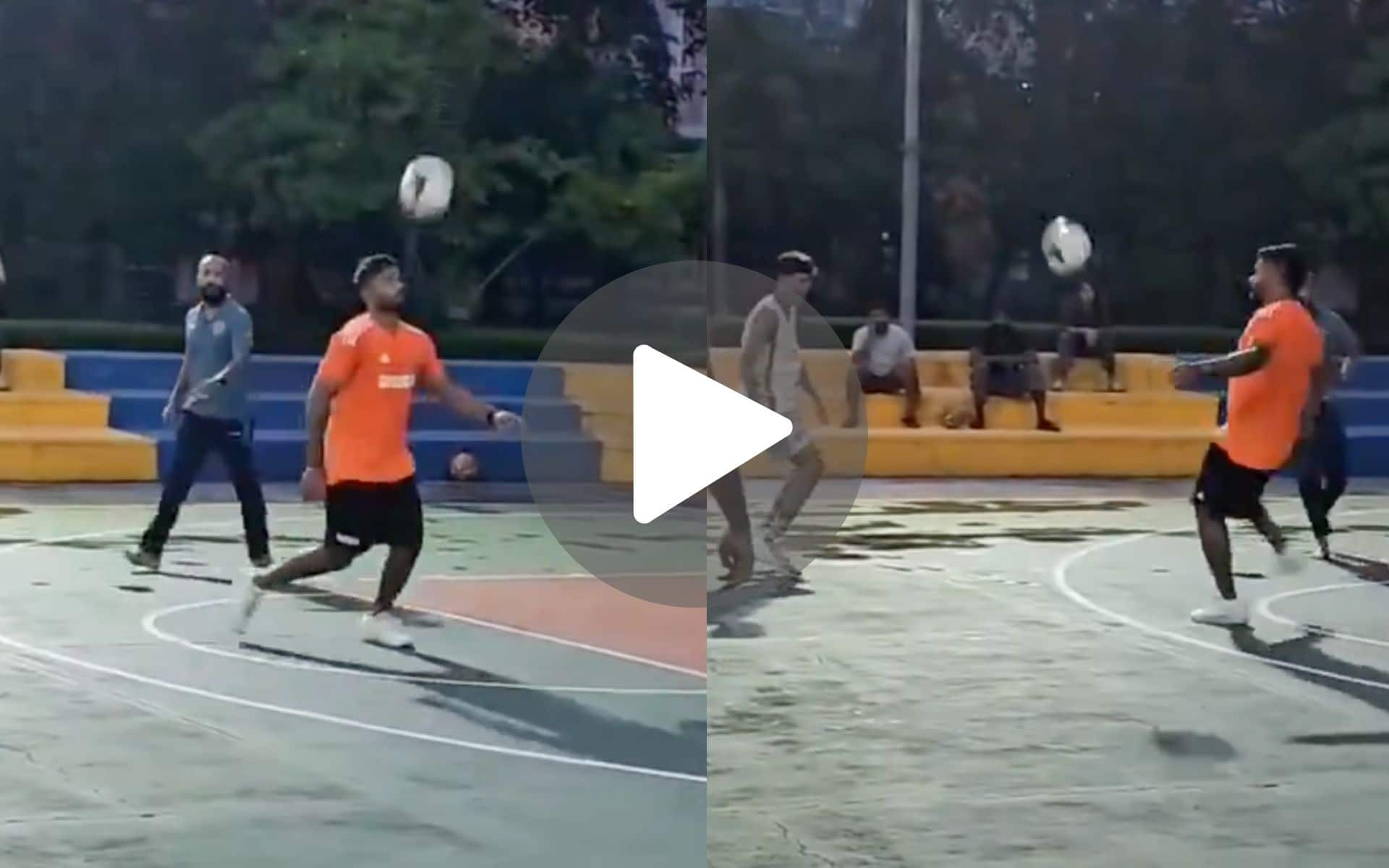 [Watch] Sanju Samson Spotted Playing Football On Basketball Court In India Jersey